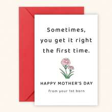 1PC Funny Mother's Day Card, Mother's Day Greeting Cards, First Mother's Day Gift From Daughter's Son, Mom's Card For Friends, First Birth Gift