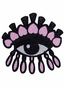 4 pièces de patchs pour cils rouges/jaunes/bleus, en forme de larme et d'œil de diable. Accessoires vestimentaires personnalisés et DIY, patchs à coudre et à repasser, décorations pour vêtements, chaussures et sacs. Idéal pour les festivals et les fêtes