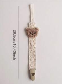 2 件/包或 1 件熊和蕾丝婴儿奶嘴链、奶嘴夹、牙胶玩具挂绳、婴儿防丢失带