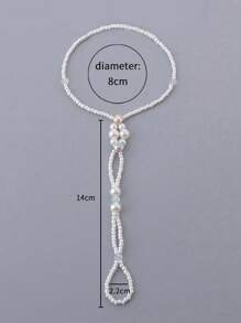 1 件波西米亚风格仿珍珠脚链，适合女性日常佩戴 - 彩色 - 查看 5