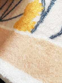 1 件手绘花卉图案浴室垫，仿羊毛纹理家居浴室装饰浴室地毯地毯户外地毯门垫秋季装饰浴室配件返校 - 彩色 - 查看 6