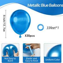 10/20/30/40/50 个金属蓝色气球 18/12/10/5 英寸,镀铬蓝色乳胶气球用于毕业洗礼派对生日派对装饰气球 - 金屬藍色 - 查看 15