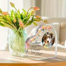 Personalized Pet Memorial Acrylic Heart Plaque - Curved Heart-Shaped Remembrance Keepsake For Pets-5 Styles ,Loss Of Dog Or Cat Sympathy Tribute, Customizable Desk Decor Celebrating Beloved Animals - For Pet Lovers - Memorial Gift For Pet Loss