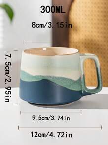 1 pieza Taza de cerámica de 300ml, taza de café/té bonita y para parejas, para uso en el hogar/oficina de vuelta a la escuela - taza - Ver 12