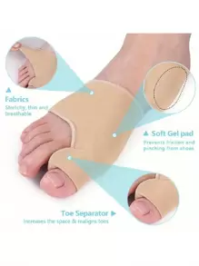 2 pezzi Custodia per alluce, inserto antiscivolo e cuscinetto in gel, separatore di dita a mezza calza, strumento per la cura dei piedi adatto per donne e uomini
