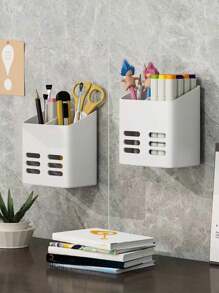 2件/1件壁挂式浴室收纳架，带剃须刀和牙刷架、化妆品收纳架、大容量浴室挂架、塑料浴室托盘、化妆刷架，浴室、宿舍浴室配件 - 彩色 - 查看 8