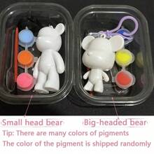 1 Set /5 Sets /10 Sets Of Fluid Bear Painting Sets, Hand-Painted Diy Graffiti Ornaments, Home Decoration, Thickened Plastic Materials, Creative Hand-Made Gifts, Suitable For: Home Decoration, Photography Props, Theme Party Graffiti DIY Materials, Parent-Child Game Painting Keychain Sets,Christmas.Bear Keychain