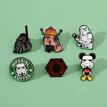 Disney 1/6 Pcs Cartoon Anime Brooch Personalized Robot Soldier Organization Logo Enamel Pin Backpack Clothing Jewelry Metal Badge Accessories A Gift For My Friends
