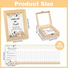 Bridal Shower Advice And Wishes For The Mr And Mrs, 53 Pcs/Set Advice And Wish Personalized Wedding Guest Book Alternative Wedding Games, Include 1 Sign, 50 Pcs Advice And Wishes Cards, 1 Signature Pen And 1 Wooden Box, For Bridal Shower Wedding Party