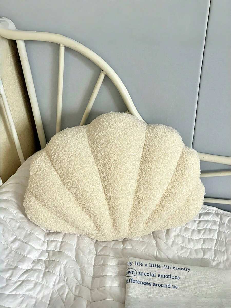 Shell-Shaped Decorative Throw Pillow, Soft Shell Design Plush Cushion, Cute Fluffy Pillow, Suitable For Bed, Sofa, Living Room, Wedding Home Decor