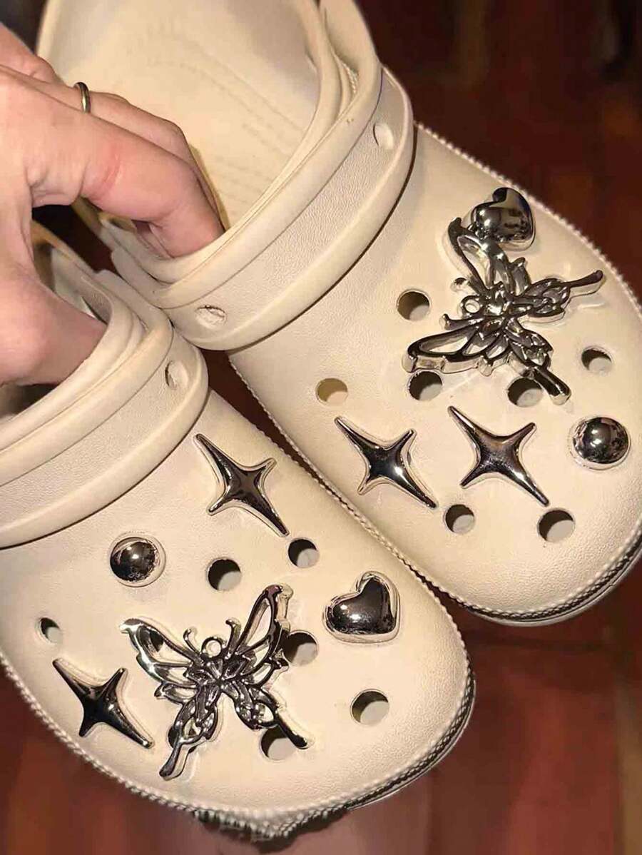 Y2K Style Butterfly, Star, Heart Hollow Shoe Decoration Accessories, Personalized Creativity Korean Ins(Shoes Not Included)