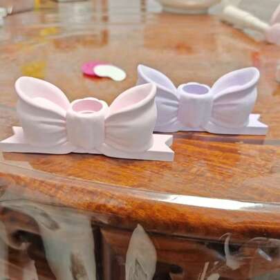 1pc Aromatherapy Candlestick Highly Attractive Gypsum Bow Candlestick Creative Decorations Aromatherapy Candle Candlestick Candlestick Ornaments
