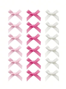18 件可爱优雅的白色丝带蝴蝶结发夹，适合小女孩的芭蕾风格 - 彩色 - 查看 1