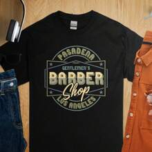 Vintage Pasadena Barber Shop T-Shirt, Los Angeles Gentlemen's Tee, Retro Style Barber Graphic Shirt, Unique Gift Idea