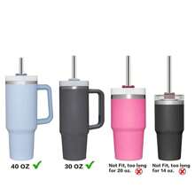 3/5/10pcs Reusable 8mm Stainless Steel Straws With Cleaning Brush - Extra Long 30cm Polished Metal Drinking Straws, Suitable For 30/40oz Cups - Perfect For Halloween, Christmas, Easter, Thanksgiving