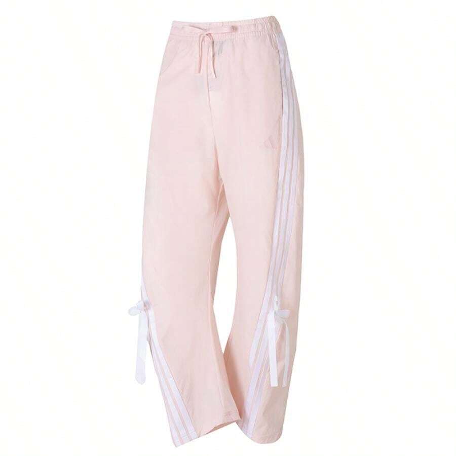 Adidas Quần dài thể thao DANCE WOVEN dành cho nữ, Quần chạy bộ thể thao thường ngày JY7667 - Hồng nhạt/trắng - Xem 1