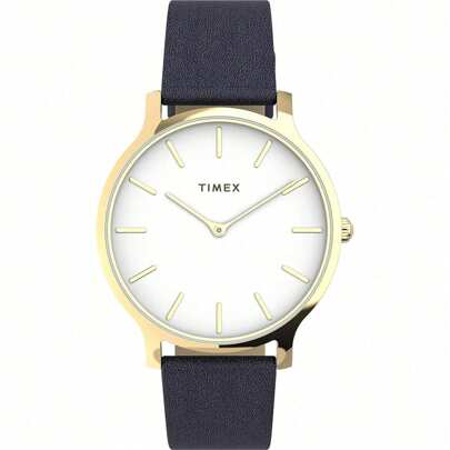 Timex TW2V049009J Women's White Dial Leather Strap Dress Watch
