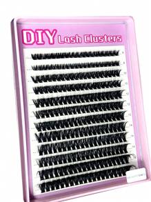 240PCS Individual Lash Clusters 60D D Curl 8-16mm DIY Lash Clusters Extra Thick&Fluffy&Natural Look Reusable Individual Eyelash Extension Kit For Self Use At Home Or On-The-Go For Daily Life&Wedding&Dating&Party&Music Festival&Halloween