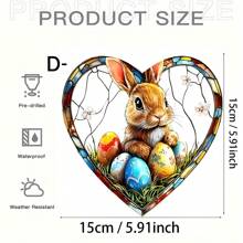 1 Person Easter Bunny Sun Catcher Window Hanging Decoration - Acrylic Spot With Charming Rabbit And Daffodil Design, Perfect For Home, Garden, Office And Outdoor Holiday Decoration, Holiday Decoration|Rabbit Design|Glossy Finish, Easter Decoration, Holiday Decoration Easter Decorations Party Gift