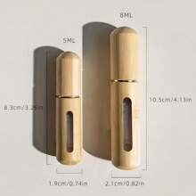 2pcs Luxury Bamboo Perfume Atomizer - Refillable Portable Spray Bottles, 0.17oz/0.27oz, Pocket-Sized Fragrance Dispenser With Transparent Window, Bottom Filling Design For Travel & Outdoor Use