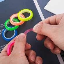 10 Rolls Fluorescent Transparent Index Tabs, Waterproof And Writable Highlighter Strips, Suitable For Bookmarks, Memos, Index Coding, Page Labeling (5m X 6mm) - Multicolor - View 3