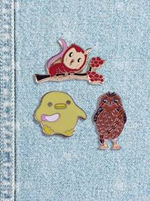 1PC Cute Bird Animal Enamel Brooch Fashion Backpack Decoration