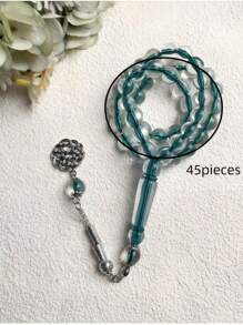 1 pieza Conjunto de 45 cuentas de oración de 10mm Tasbih pulsera, para el culto diario