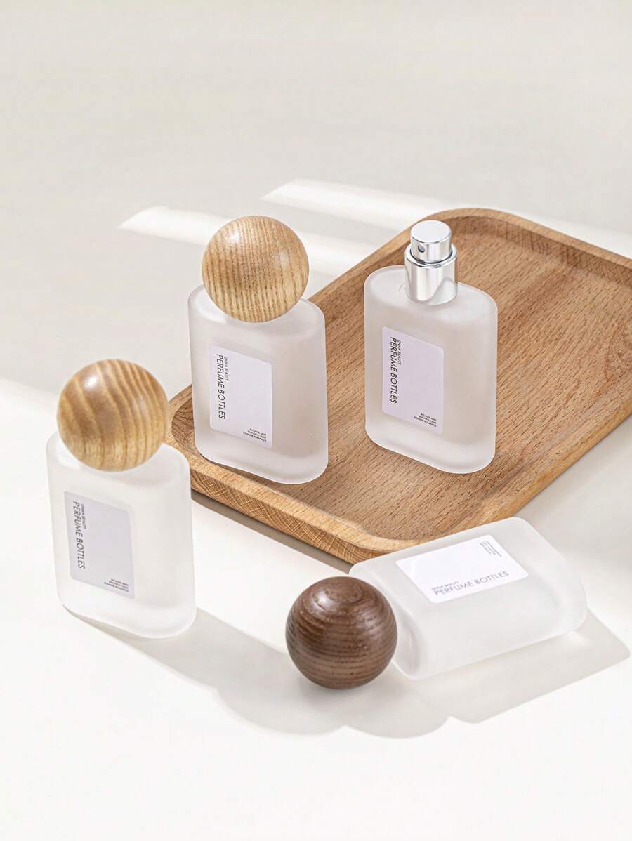 1 件 30 毫升简约可再填充香水瓶，玻璃材质，带木质瓶盖，雾化器喷雾器，非常适合定制香水 - 黃色 - 查看 1