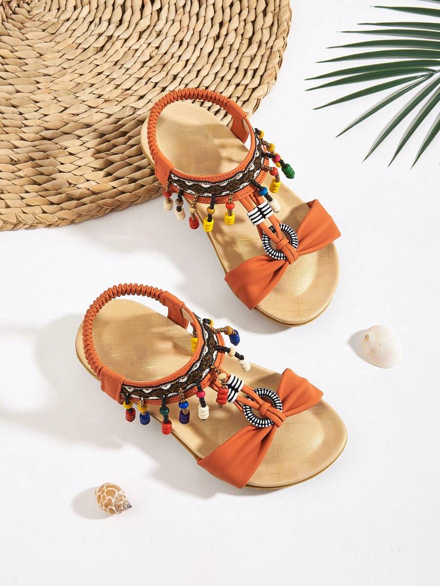 1 Pair Comfortable Bohemian Style Beach Sandals - Orange - View 1