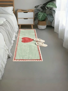 1 Pc Luxury Imitation Cashmere Rug, Elegant And Comfortable Bedside Decoration, Soft And Fluffy Rug, Perfect For Modern Bedroom Decoration, Home Decoration Rug, Easy To Clean, Holiday Decoration