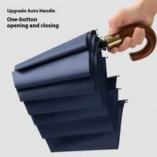 三折实木手柄自动两用雨伞，高档商务时尚雨伞，适合男女夏季避暑、沙滩、旅行