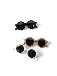 1pc Toddler Glasses, Cute Round TPEE Soft Frame, Comfortable Impact Resistant Versatile Candy Colors, Baby 0-2 Years Old Fashion Glasses - Candy Color Round - View 12