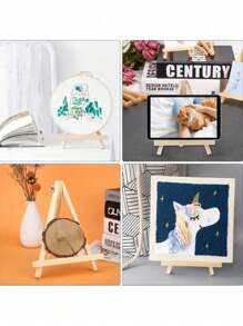 1 件木制画架支架 - 便携式三角形展示架,用于画布、照片、标志 - 桌面绘画画架,适用于艺术家、工艺品展览、婚礼 - 通用艺术展示架、学校用品 - 艺术展示架 - 礼品展示架 - 画框展示架 - 艺术学校用品 - 美术用品 - 彩色 - 查看 7