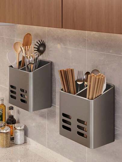 2pcs/1pc Wall Mounted Bathroom Storage Rack With Razor & Toothbrush Holder, Makeup Organizer, Large Capacity Bathroom Hanging Shelf, Plastic Bathroom Tray, Makeup Brush Holder, Bathroom, Dorm Accessories Bathroom Accessories