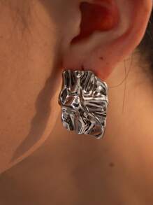 1 Pair Geometric Punk Style Earrings For Women, Daily Wear Jewelry Accessories