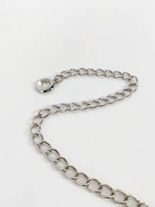1pc Silver Star Decor Adjustable Metal Waist Chain, Suitable For Dresses, Pants, Daily Wear, Travel, Party, Halloween