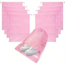 Sac de voyage pour chaussures, sacs de rangement pour chaussures non tissés avec fenêtre transparente pour un usage quotidien et les voyages (Blanc/Gris/Rose/Noir)