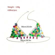 European&American Cross-Border Fashion Multi-Layer Colorful Teardrop Decor Body Chain Accessories, Sexy & Versatile