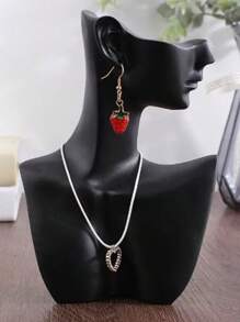 1 Peça Suporte de Colar com Busto de Perfil Lateral de Resina Branca, Suporte de Brinco, Adequado como Organizador de Decoração Doméstica Pequena, Caixa de Armazenamento de Viagem, Presentes de Viagem, Volta às Aulas