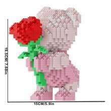 3996 Stücke Blumenstrauß Bär Bauklötze, romantisches DIY Konstruktionsspielzeug, Sammlerstück, Heimdekoration, Geburtstagsgeschenk, 1 Stück Raumdekoration