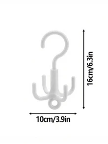 2pcs Wardrobe Punch Free Hook_ Yes_ Belt_ Scarf - White - View 3