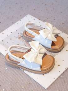 女童平底凉鞋，刺绣橡胶防滑幼儿步行鞋