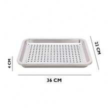 Bandeja de Acero Inoxidable 36*22*4 cm Bandeja de cocina multiusos. Horno de cocina. Bandeja multipropósito. Accesorios de cocina, comedor y bebidas. - Plateado - Ver 11