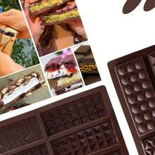 6-In-1 Dubai Chocolate Mold, Silicone Mold, Easy Release Butter Dessert Cake Mold - Chocolate Brown - View 5