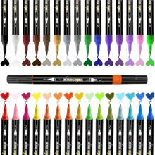 60 Colours Acrylic Pens For Stones Double Tip Stones Painting Pens Waterproof With Brush Tip And Fine Tip Permanent Marker Pens Acrylic Pens For Canvas Glass Ceramic Crafts Art Supplies
