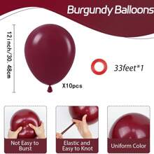10/20/30/40/50 个石榴红气球 18/12/10/5 英寸，栗色派对乳胶气球适用于生日派对、毕业婚礼、周年纪念派对、情人节派对装饰 - 石榴紅 - 查看 22
