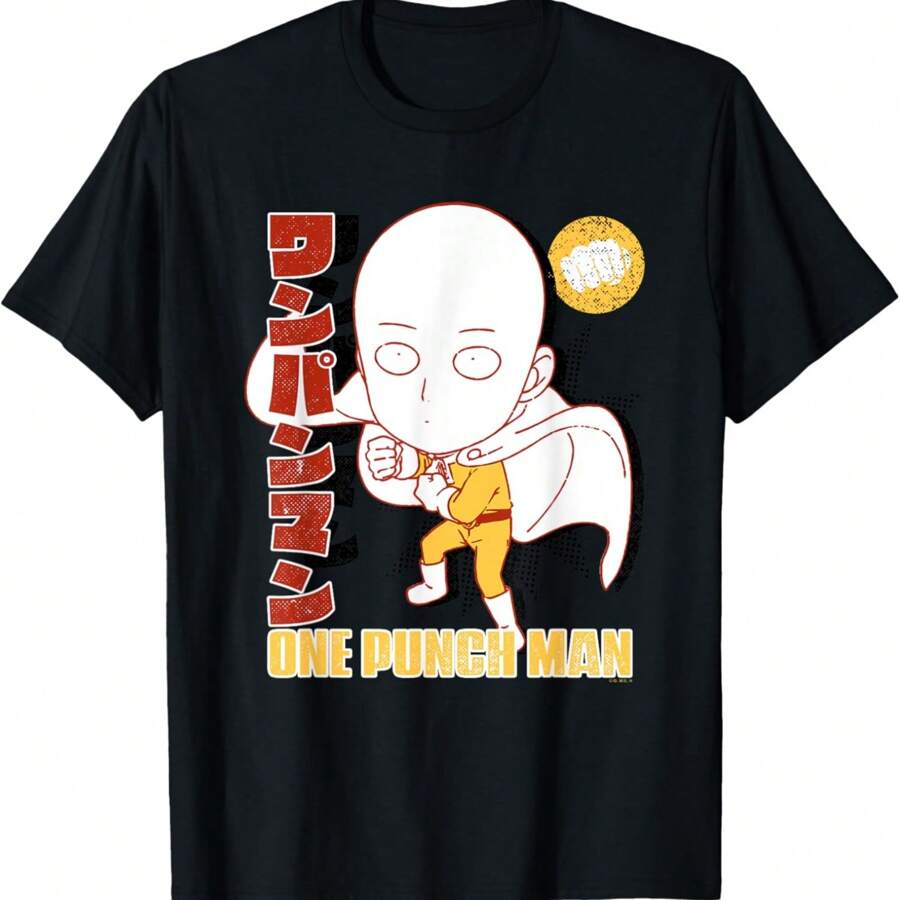 One Punch Man Comic Edit T-Shirt - Black - View 1