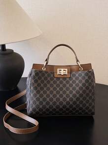 Bolso cuadrado de hombro y bandolera minimalista de unicolor de moda