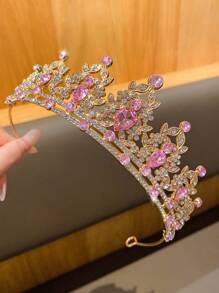1pc Golden Crown Fashion Headpiece, Suitable For Birthday And Performance