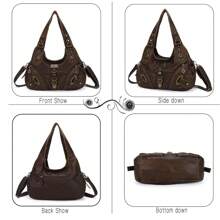 Angelkiss Hobo Purses And Handbags Women Satchel Handbag Women Purses Large Daily Shoulder Bags - 黑色 - 查看 10